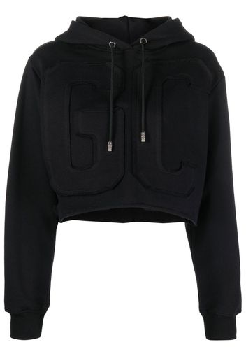 Gcds logo-patch cropped hoodie - Nero