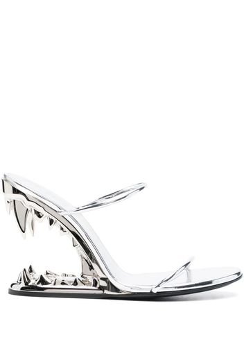 Gcds metallic 105mm heeled sandals - Argento