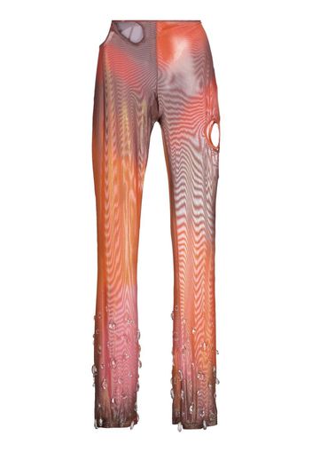 Gcds Sita Drops flared trousers - Arancione