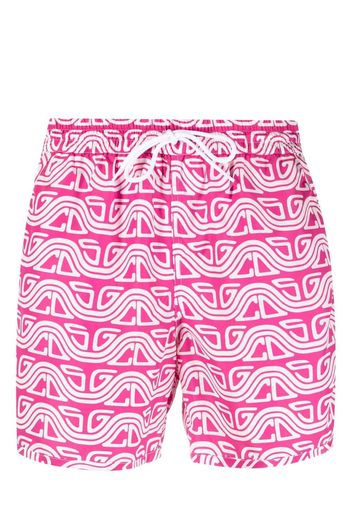 Gcds abstract-print swim shorts - Rosa