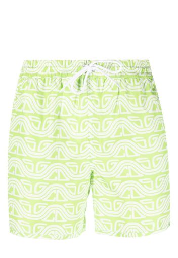 Gcds abstract-print swim shorts - Verde