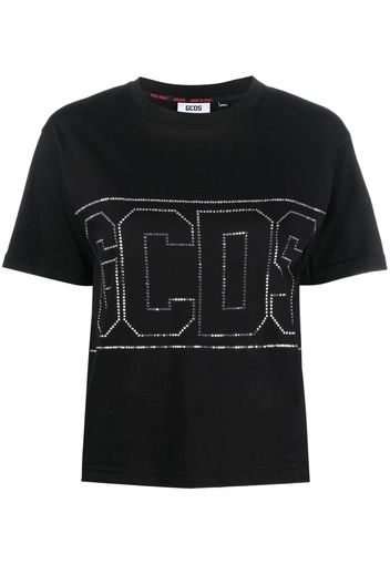 Gcds studded-logo crop T-shirt - Nero