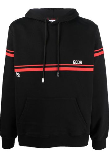 Gcds stripe-detail cotton hoodie - Nero