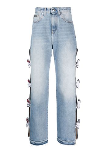 Gcds Hello Kitty cut-out jeans - Blu