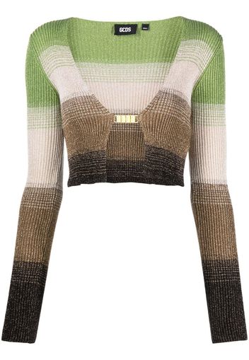 Gcds degradé-effect lurex cropped cardigan - Verde