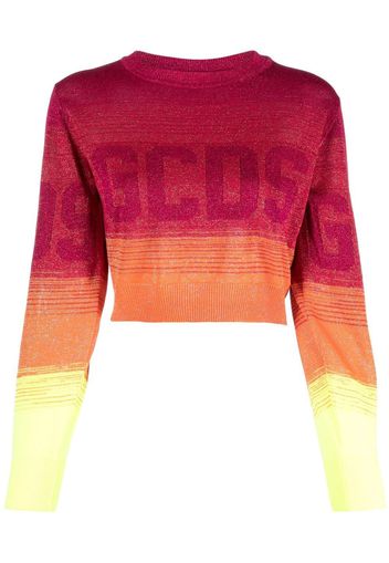 Gcds logo-print ombré cropped jumper - Rosa