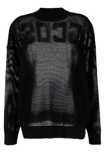 Gcds fully-perforated logo jumper - Nero