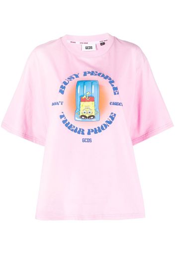 Gcds Spongebob Busy People T-shirt - Rosa
