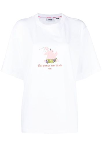 Gcds slogan-print T-shirt - Bianco