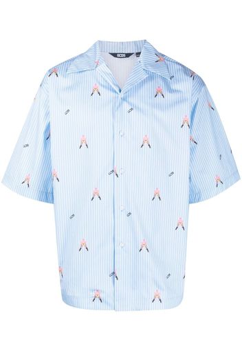 Gcds print short-sleeved shirt - Blu
