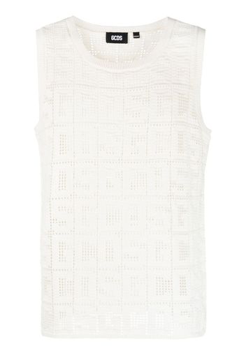 Gcds monogram macramé tank top - Toni neutri