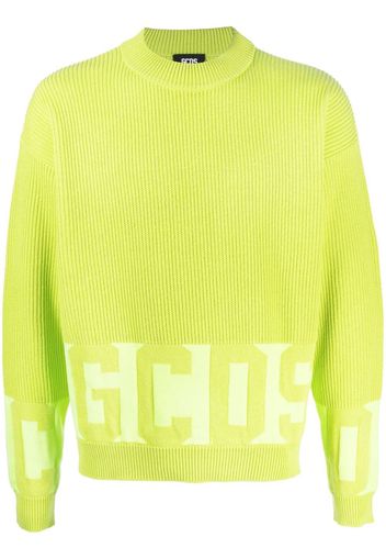 Gcds intarsia-knit logo jumper - Verde