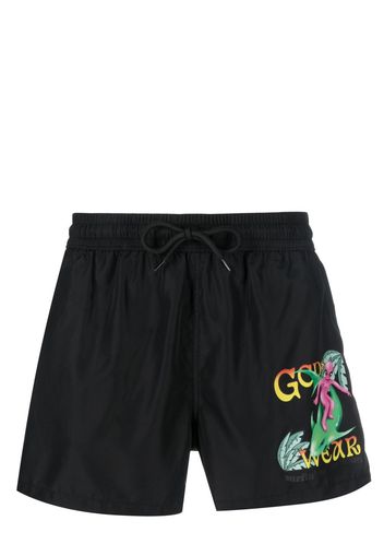 Gcds graphic-print swim shorts - Nero