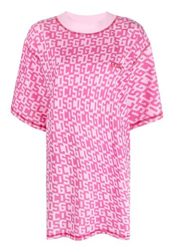 Gcds monogram-print T-shirt dress - Rosa