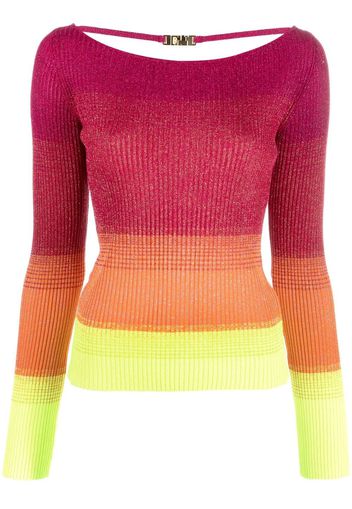 Gcds colour-block ribbed-knit jumper - Rosa