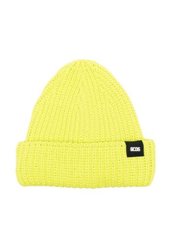 Gcds logo-patch ribbed beanie - Giallo