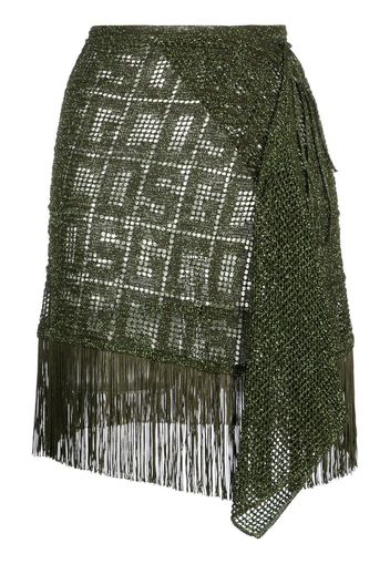 Gcds fringe-detail macramé skirt - Verde