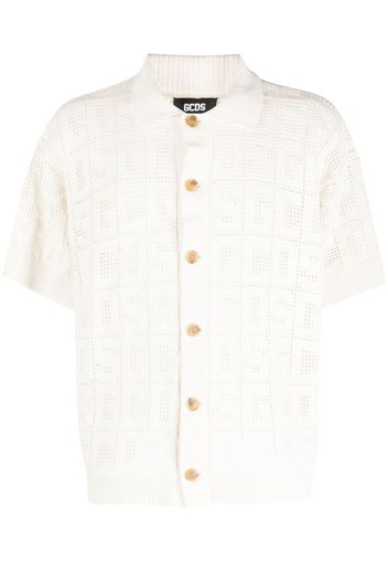 Gcds logo-embroidered short-sleeve shirt - Bianco