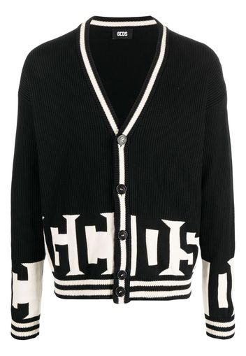 Gcds ribbed-knit cotton cardigan - Nero