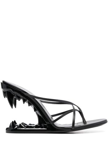 Gcds 105mm Morso Thongs leather sandals - Nero