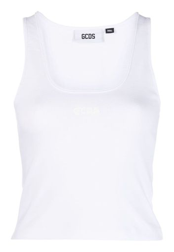 Gcds sleeveless jersey-knit top - Bianco