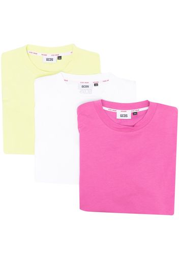 Gcds Set di 3 T-shirt con stampa - Bianco