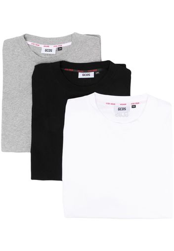 Gcds logo-print cotton T-shirt set - Grigio