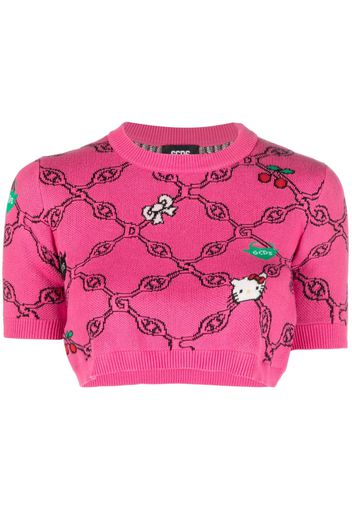 Gcds cartoon-print knitted top - Rosa