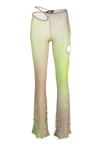 Gcds Sita crystal-drop tulle trousers - Verde