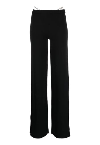 Gcds crystal-thong flared trousers - Nero