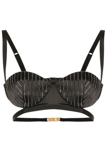 Gcds rhinestone-embellished bra top - Nero