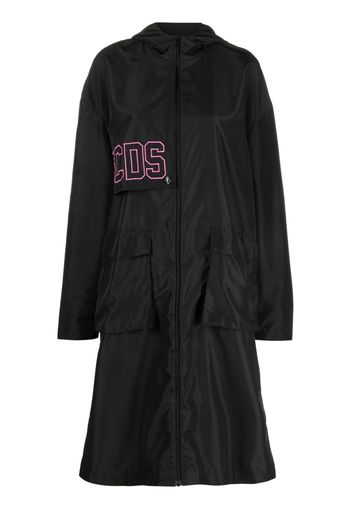 Gcds embroidered-logo hooded parka - Nero