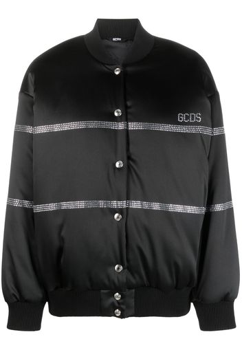 Gcds Bling logo-embellished bomber jacket - Nero