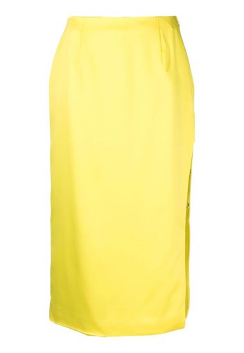 Gcds satin-finish high-waisted skirt - Giallo