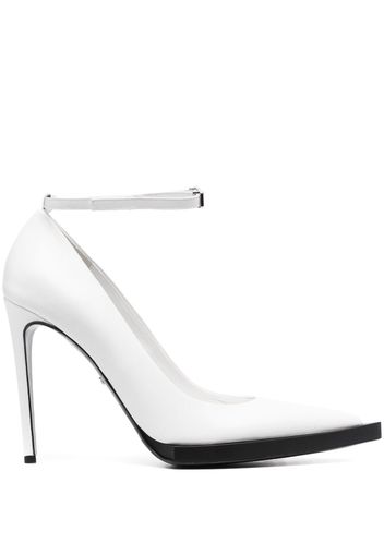 Gcds 110mm pointed leather pumps - Bianco