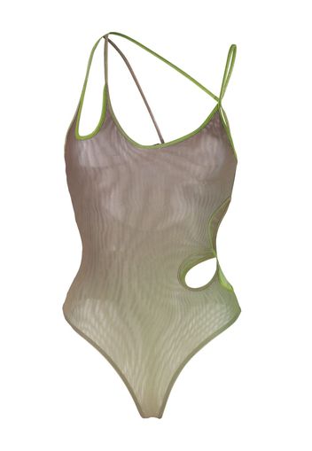 Gcds logo-plaque gradient swimsuit - Verde