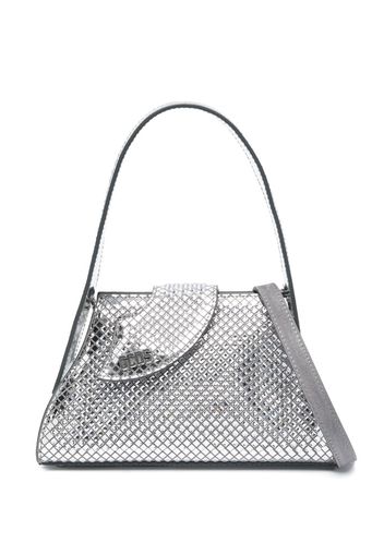 Gcds small Comma metallic leather bag - Argento