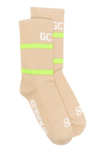 Gcds logo ribbed-knit socks - Toni neutri