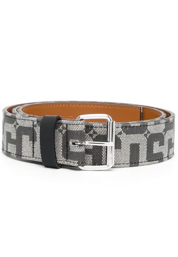 Gcds Monogram jacquard leather belt - Grigio