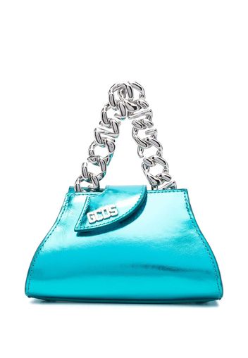 Gcds small Comma Transpallic tote bag - Blu