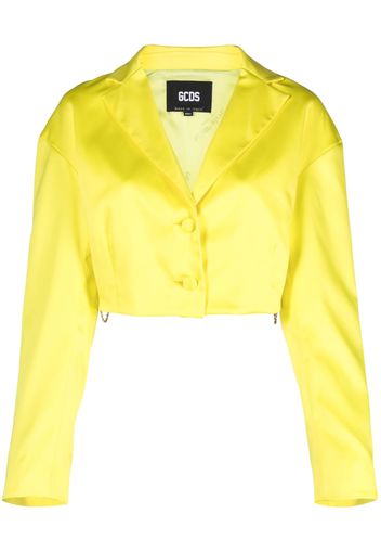 Gcds satin-finish cropped blazer - Giallo