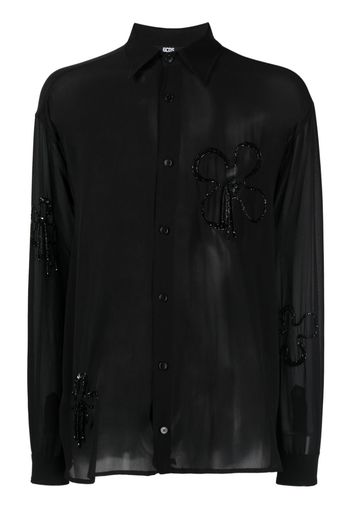 Gcds bead-embellished silk shirt - Nero
