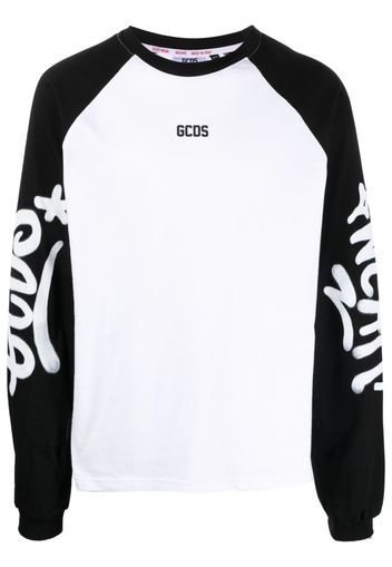 Gcds graffiti-logo long-sleeve T-shirt - Bianco
