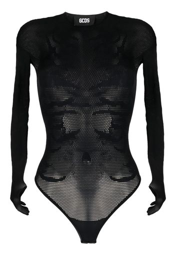 Gcds Zebra-print mesh body - Nero