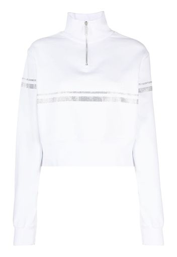 Gcds logo-print crystal-embellished sweatshirt - Bianco