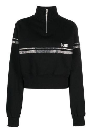 Gcds logo-print crystal-embellished sweatshirt - Nero