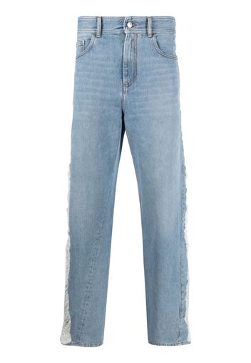 Gcds ripped high-rise straight-leg jeans - Blu