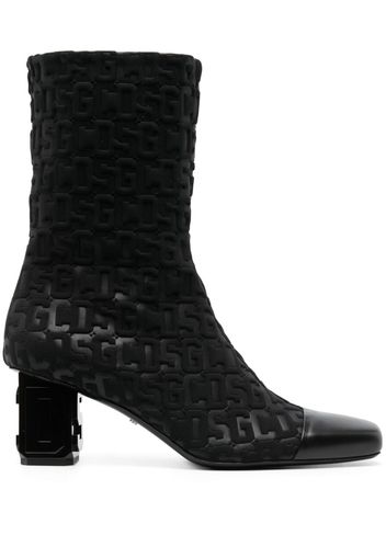Gcds 75mm monogram-pattern ankle boots - Nero