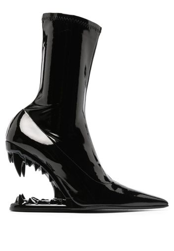 Gcds Morso 120mm vinyl ankle boots - Nero