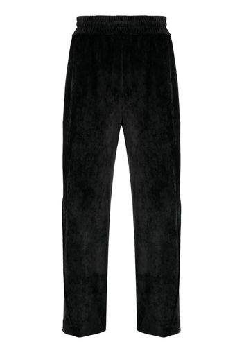Gcds logo-embroidered velvet trousers - Nero